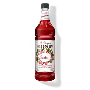 Monin Cranberry Premium Syrup - 1L Plastic Bottle