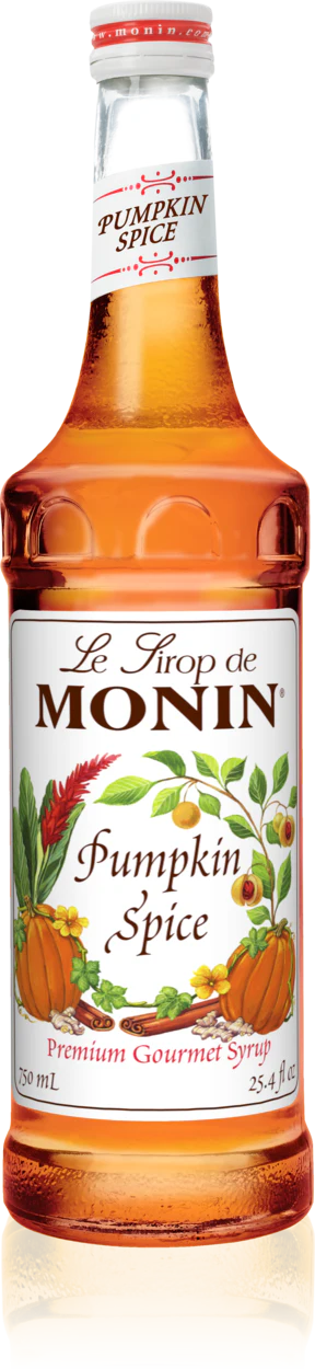 Monin Pumpkin Spice Syrup - 750 mL Glass Bottle