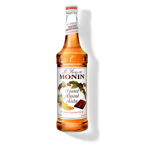 Monin Toasted Almond Mocha Syrup - 750 mL Glass Bottle