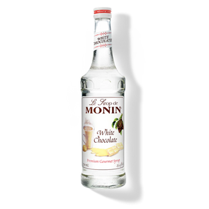 Monin White Chocolate Syrup - 750 mL Glass Bottle