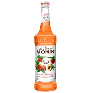 Monin Peach Syrup - 750 mL Glass Bottle